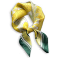 Stlvoll 27.5" Silk Neck Scarf of Women's Fashion Head Scarf Square Neck Satin Scarfs for Bag Hair Scarves Gift - color: Flower/Yellow/Green/Beige