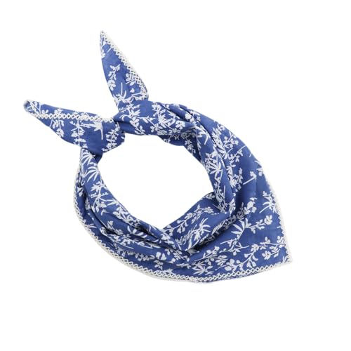 27.16'' Bandanas for Men, Cotton Mens Head Scarf with Flower Pattern Floral Hair Bandana Headband for Daily Casual - color: Blue