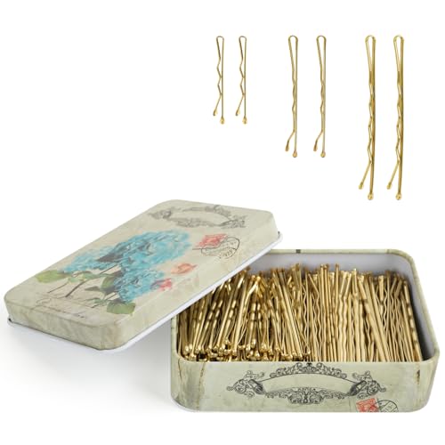MAORULU 2.16 Inch Hair Bobby Pins with Cute Case, 200 CT Bob Pins for Buns, Premium Hair Pins for Kids, Girls and Women, Great for All Hair Types (Variety Pack Blonde) - color: Variety Pack Blonde