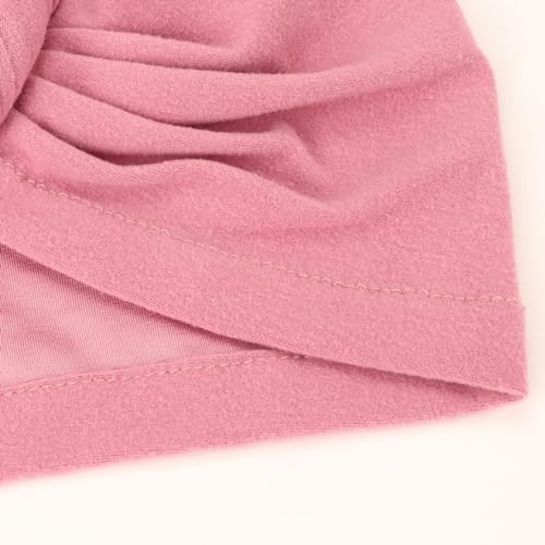 DRESHOW 5 Pack Knotted Headwraps for Women African Turban Pre-Knotted Beanie Headwraps Hair Covers - color: 5 Pack Donuts: White/Tan/Pink/Grey/Black