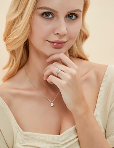 EAMTI 3CT 925 Sterling Silver Engagement Rings Oval Cut Solitaire Cubic Zirconia CZ Wedding Promise Rings for Her Wedding Bands for Women Size 3-11 - color: Sterling Silver-ROSE GOLD