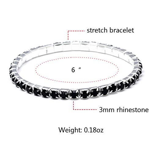 Zealmer Sparkle Multicolor Rhinestone Stackable Stretch Bracelets for Women - color: 8pcs multicolor