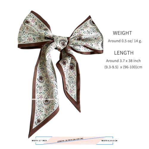 Hair Head Neck Bag Long Scarf Versatile Wrap for Women Soft & Lightweight for Everyday Chic - color: 43 Coffee Drop Shaped 3.7 X 38 Inch
