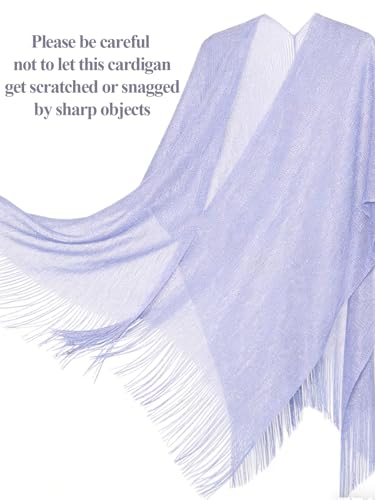 Sparkle Metallic Evening Shawls for Women formal Party Dresses Beach Travel Cardigan Shawl Wrap for Swimsuit - color: S-lilac