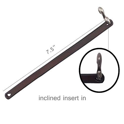 Mens Genuine Leather Bracelet - Handmade Adjustable Leather Cuff Bracelet punk Style leather wrap Wristband for Men - color: S-Hook Brown