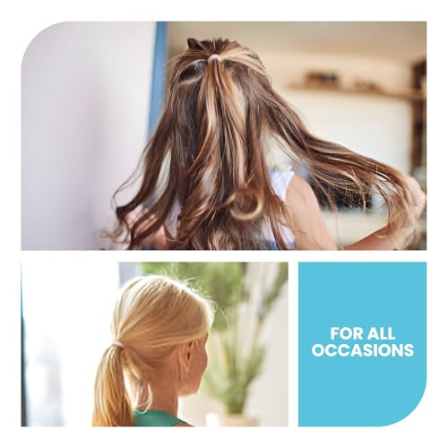 HOYOLS Soft Large Seamless Hair Ties, Gentle Stretch Nylon Ponytail Holder Bands for Thick Heavy Curly Hair, No Slip No Damage Scrunchies Headbands 100 Pcs (Light Blonde) - color: Light Blonde