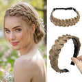 CJL HAIR 2PCs Braided Headbands Hair Piece for Women Synthetic Hair Hoops Head Bands Handmade Braid Hairband Accessories Elastic Stretch Headwrap Sahara Beige - color: 2PCS-Sahara Beige