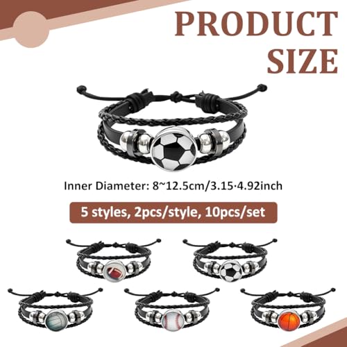 Adjustable Leather Bracelets, Leather Wrap Bracelets Leathers Cuff Bracelet Leathers Wristband for Women for DIY Craft Jewelry Making - style: Sport Theme