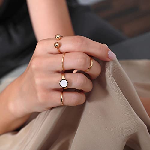Boho Knuckle Rings Gold Finger Rings Set Stacking Retro Joint Rings Vintage Midi Rings 5 Piece Set for Women
