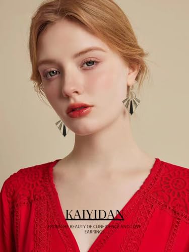 Silver/Gold Boho Dangle Statement Earrings for Women Trendy,Handmade Vintage Dainty Cute Long Drop Summer Earrings,fashion Accessories Jewelry Gifts - color: A11 wooden geometric shaped
