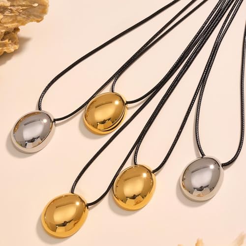 Frodete Statement Necklace for Women Chunky Gold Necklaces Long Pendant Necklace Boho Necklaces Gold Pendant Jewelry Cowboy Chic Style Cowgirl Outfit - color: B：Silver Pendant Necklace