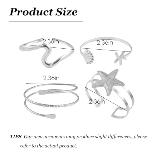 Frodete Arm Cuff Bracelet for Women Gold Upper Arm Jewelry Bangle Cuff Bracelets Starfish Shell Beach Jewelry Trendy Stuff Gifts - color: C4:arm cuff