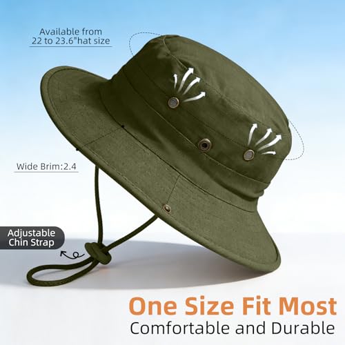 Sun Hats for Men Women Boonie Hat Foldable Fishing Hat UPF 50+ Bucket Hat for Fishing Hiking Garden Safari Beach - color: 1pack-army Green