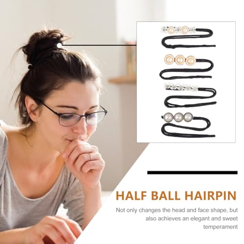 Beaupretty 4Pcs Hair Bun Shaper Twisted Hair Band with Anti-Slip Pearls Pins Bun Maker for French Twist Updo Styling Daily Wear Office Wedding