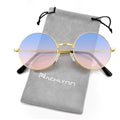 NACHLYNN Round Hippie Sunglasses Metal Border Circle Hippie Glasses UV380 Protection 70s Sunglasses for Men Women Party Favor - color: Blue Pink