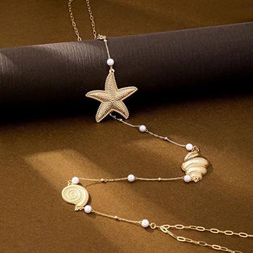 Back Necklace for Backless Dress Body Chain Jewelry for Women Adjustable Rhinestone Chain Necklace Bridal Jewelry for Weddings Summer Vacation - color: A3:starfish body chain