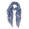 MELIFLUOS DESIGNED IN SPAIN Scarf for Women Lightweight Floral Flower Scarves for Summer Fall Shawl Wrap - color: Barcelona Collections 48 - Blue Flower Pattern