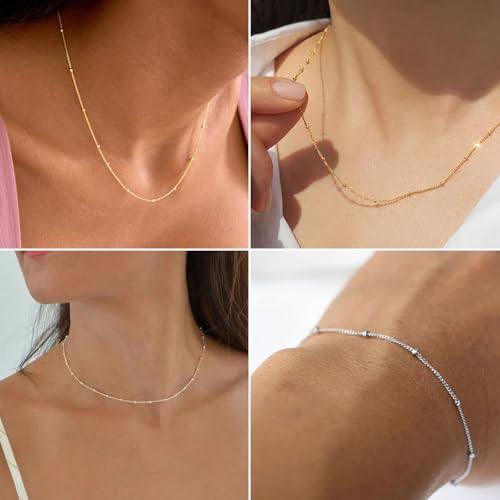 33 Feet Stainless Steel Satellite Curb Chain Roll, 2mm 304 Stainless Steel Ball Beaded Twisted Link Chains Spool Bulk for Jewelry Making DIY Craft - color: Stainless Steel Small Beads Satellite Curb Chain