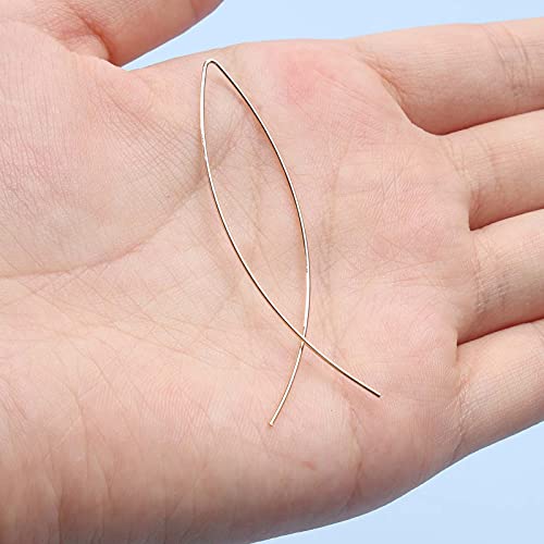 Boho Thin Arch Hoop Earrings Gold Threader Wire Earrings Open Hoop Earrings Minimal Everyday Earrings Jewelry for Women