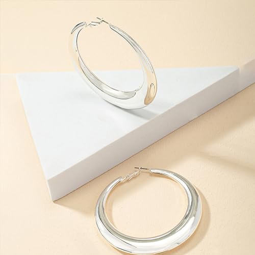 Large Hoop Earrings Lightweight Chunky Earrings for Women Chunky Earrings Big Hoop Earrings for Wedding - style: Hoop-S-02