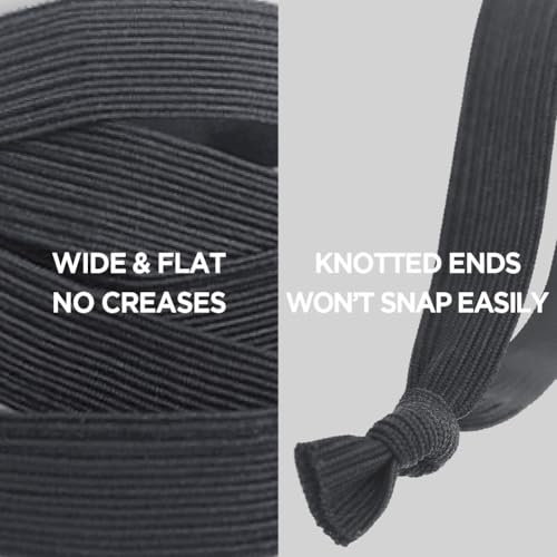 HAVHAF Knotted Mens Hair Ties - Charcoal, 5 Count. Wide(5 pcs), No damage Crease Breakage Man Bun Hair Tie Men with Long Hair, For Buns Curly Thick Elastic Hair Ties For Guys, Perfect hairtie For Men - color: Charcoal