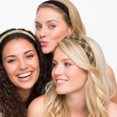 Huachi Headbands for Women Trendy Non Slip Headbands 1 inch Wide Cute Headband for Girls, Fall Head Bands Elastic Hair Bands Fashion Hair Accessories 4PCS - color: Fall Headband Set
