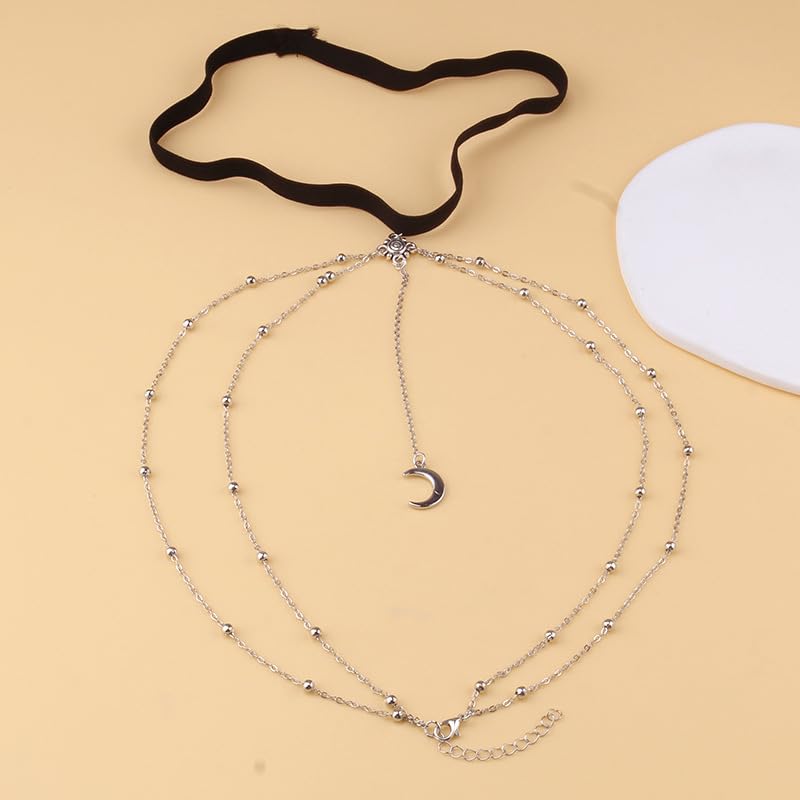 Snake Leg Chain for Women, Sexy Serpent Charm Thigh Garter, Summer Bikini Skirt Beach Party - style: E moon silver