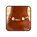 Tgirls Boho Ankle Bracelets for Women Beaded Anklets Chain Beachy Flower Foot Accessories - color: Colorful
