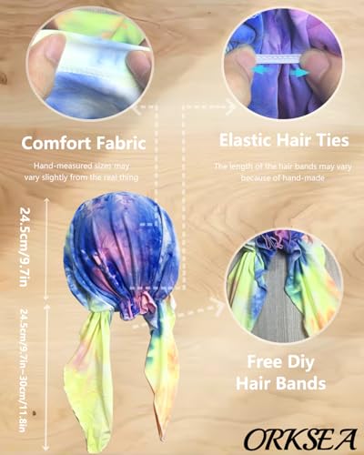 Chemo Headwear for Women Pre-Tied Head Scarf Headwraps Soft Turbans Cancer Hats Chemo Beanie Coverings Scarves - color: Blue and Green
