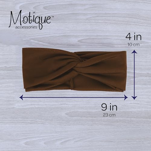 Motique Accessories Brown Solid Twist Turband Headwrap Hair Band for Women - color: Brown