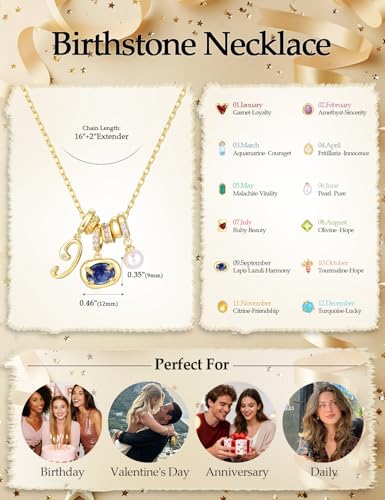 Freekiss Gold Pendant Necklace for Women, Dainty Diamond Necklaces for Women Simple 14K Gold Plated Paperclip Choker Necklaces Cute Minimalist Open Oval Necklaces Gold Jewelry for Women Gifts - color: Gold, style: Number 9 - Lapis Blue Oval