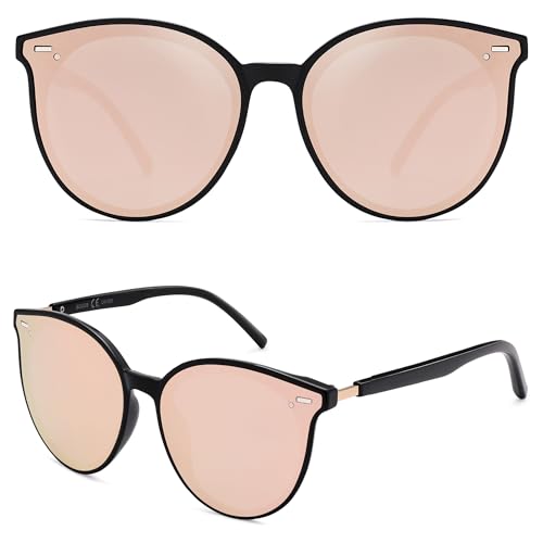 SOJOS Sunglasses Womens Trendy 2025 Classic Round Retro Vintage Shades Large Frame Sunnies SJ2067 - color: Pink