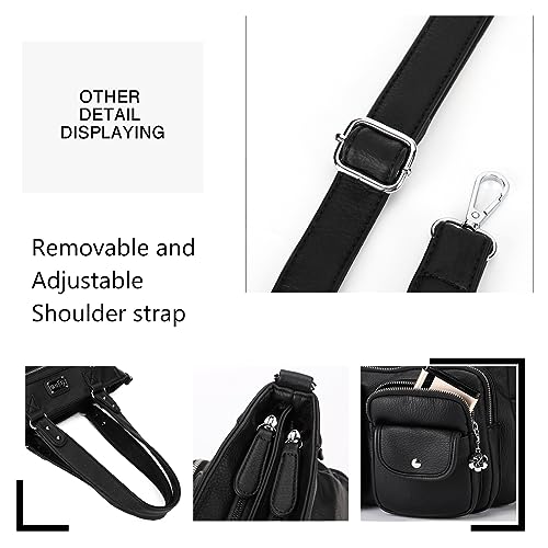 KL928 Large Purses for Women Shoulder Bag Tote Handbags Stylish Vegan Leather Hobo Bags Ladies, A-Black-4 | Large - color: Black