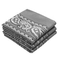 Classic Paisley Bandanas - 3 Pack Gift Set, 100% Cotton, 22x22 Inches - color: Grey