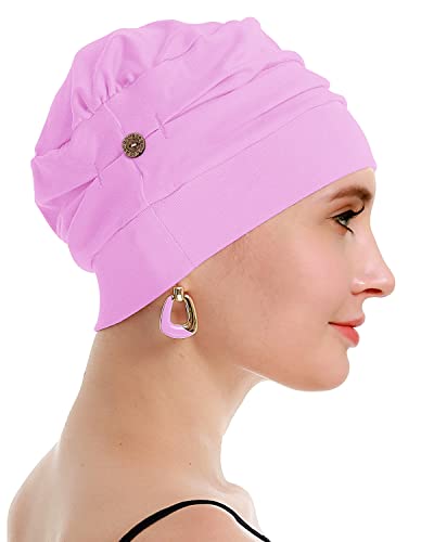 osvyo Cotton Chemo Turbans for Women Cancer Hairloss hat - Cotton Lightweight Headwear Sealed Packaging - color: Cotton Light Pink