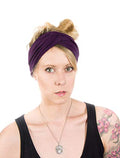 Twist Headband Extra Wide Scrunch Turban (Dark Purple) - color: Dark Purple