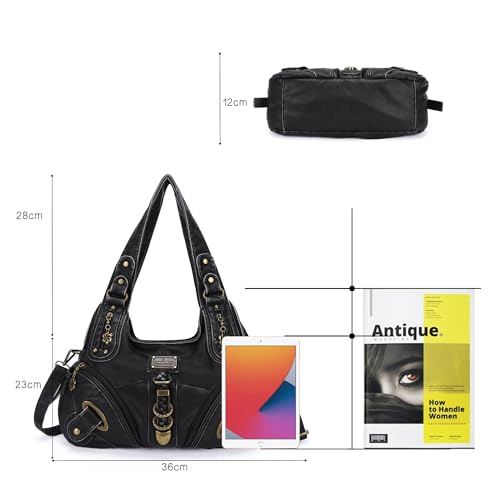 Angelkiss Hobo Purses and handbags for Women Satchel Handbag Women Purses Large Daily Shoulder Bags | Purses - color: 801black