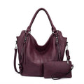 Tote Bag for Women PU Leather Shoulder Bags Fashion Hobo Bags Large Purse and Handbags with Adjustable Shoulder Strap - color: Burgundy