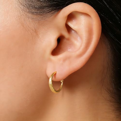 Gold Hoop Earrings for Women 14K Gold Plated Hoop Earrings Set, Large Medium Small Hoop Earrings Lightweight Hypoallergenic Huggie Statement Jewelry Gift for Women - color: Gold-B