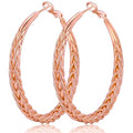 Senteria Silver Hoop Earrings for Women Hypoallergenic 925 Sterling Silver Post Hoop Earrings Lightweight Large Hoops Earring Thick Twisted Silver Hoops 30/40/50MM - color: 30mm rose gold