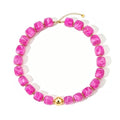 Chunky Beaded Necklace for Women Boho Colorful Statement Choker Necklaces Summer Beach Resin Jewelry Accessories - color: Hot Pink