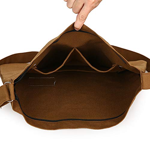 Covelin Women's Retro Large Size Canvas Shoulder Bag Hobo Crossbody Handbag Casual Tote - color: Brown