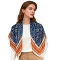 35" Head Scarf Large Square Scarf Like Cotton Hairscarf Fashion Scarves Bandana Night Sleeping Wraps for Women B01 - color: Blue Paisley