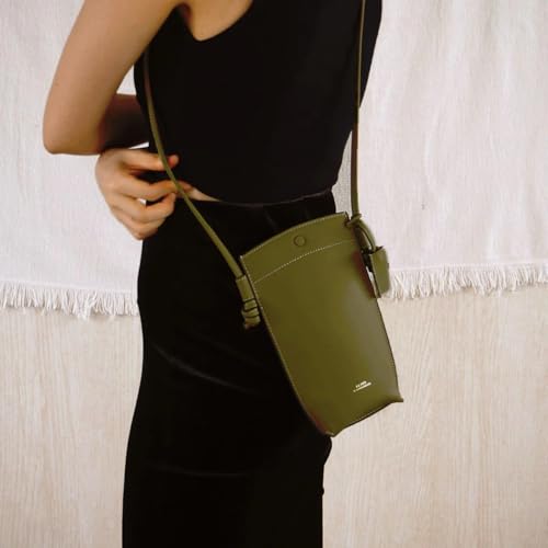 Rever Rubin Phone Crossbody Sling Bag, Leather, Fits Phone, Cards, Essentials | Phone - color: Pistachio (Green)