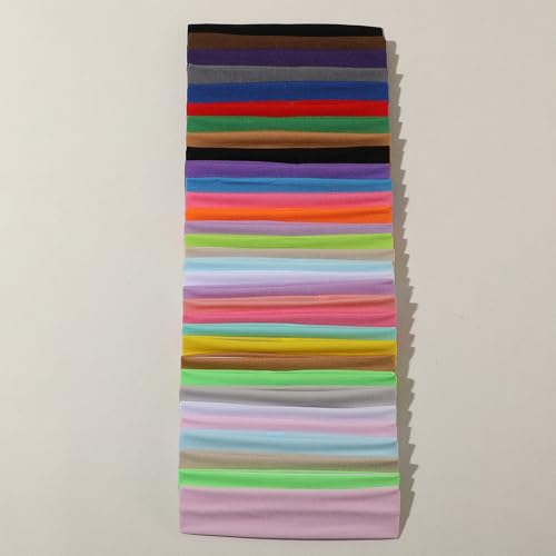 32PCS Elastic Headband for Women, Black Multicolor, 32 Pack, One Size, Daily Wear Hair Accessories, Casual Style, Comfortable Fit