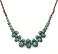 Boho Statement Chunky Necklaces for Women- Handmade Colorful Ceramic Fall Beaded Hippie Jewelry, Adjustable Long Bohemian Necklaces for Casual Wear - color: Blue