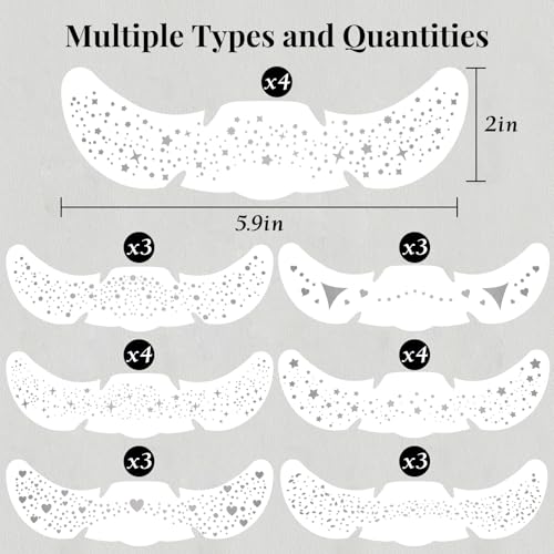 24pcs Glitter Freckles Makeup Patches-Silvery-Face Glitter Speckle, Sparkle Speckles Patches for Women, Cute Fake Freckles, Glitter Freckle Face Tattoo, Accessories for Musical Festival - color: 24Pack-Silvery