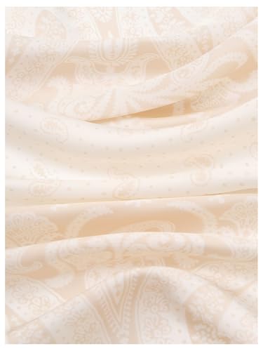SweatyRocks Women's Printed Satin Hair Scarf Neckerchief Square Scarf Bandanas Head Wraps - color: Apricot Paisley