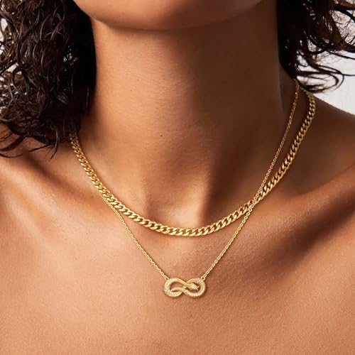 Fettero Animal Necklaces for Women 14K Gold Plated Charm Snake Necklace Elephant Bird Cat Butterfly Pendant Cute Dainty Necklace Jewelry - style: Snake Infinity