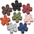Flower Hair Clips 8PCS Large Matte Daisy Hair Claws Strong Hold Jaw Clip Large Hair Clamps for Women Thick Hair 8 Colors - color: Neutral:Khaki,Green,Orange,Dark blue,Red,Black,Pink,Grey